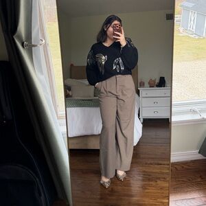 Black Leaf Pattern Sweater